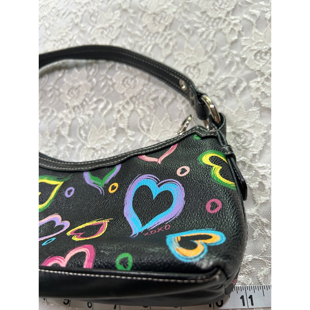 Y2K Graffiti Print Baguette Shoulder Bag Buckle 2000s McBling Mini Purse - Picture 8 of 9